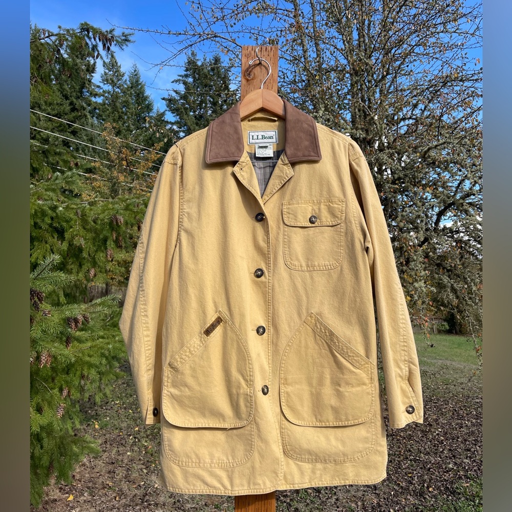 L.L. Bean Tan Jacket with Brown Accents